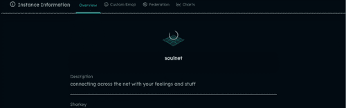 Instance information of soulnet: a sharkey server _connecting across the net with your feelings and stuff_.